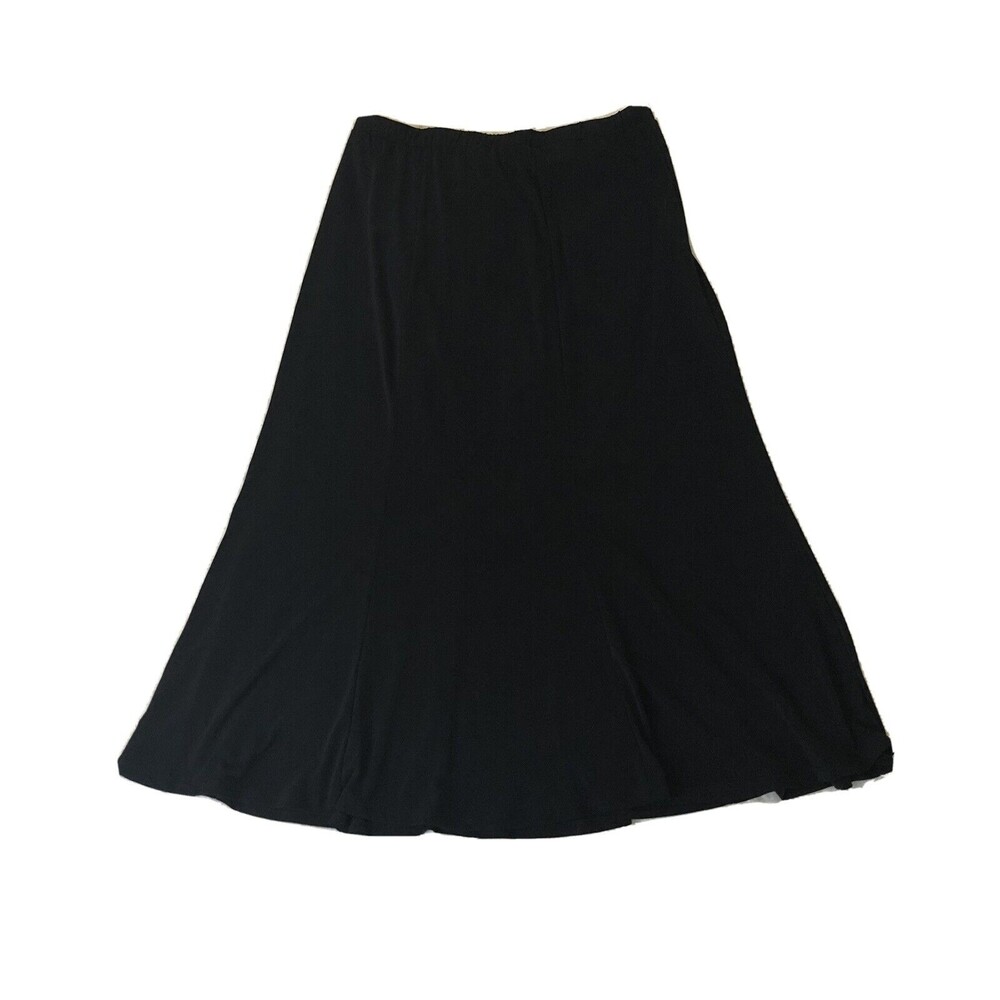 Harve Benard Womens Medium Black Long Stretch Skirt Attached Undershorts Modest